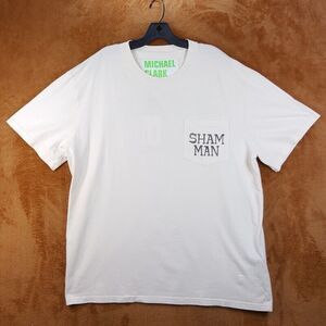 JW ANDERSON X MICHAEL CLARK Mens Shirt XL Cream Pullover Crew SHAM MAN Logo Tee